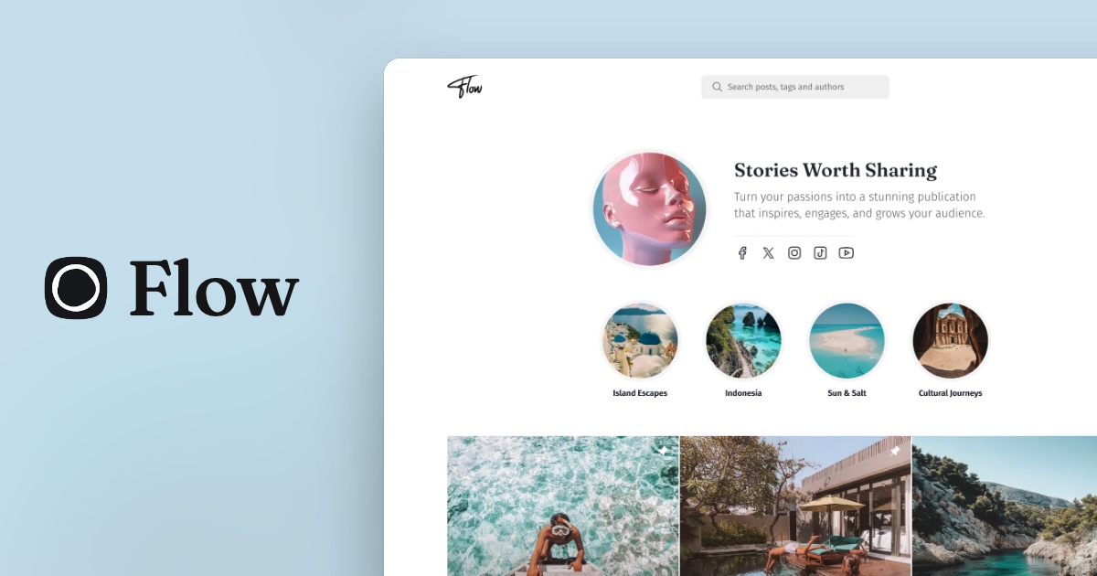 Flow - Creator Ghost Theme | Luxe Themes