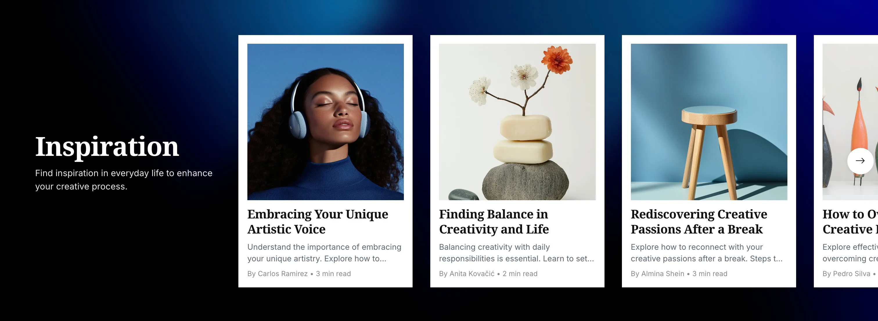 Homa Ghost theme highlighted tag section featuring posts from a single chosen tag with its description and feature image