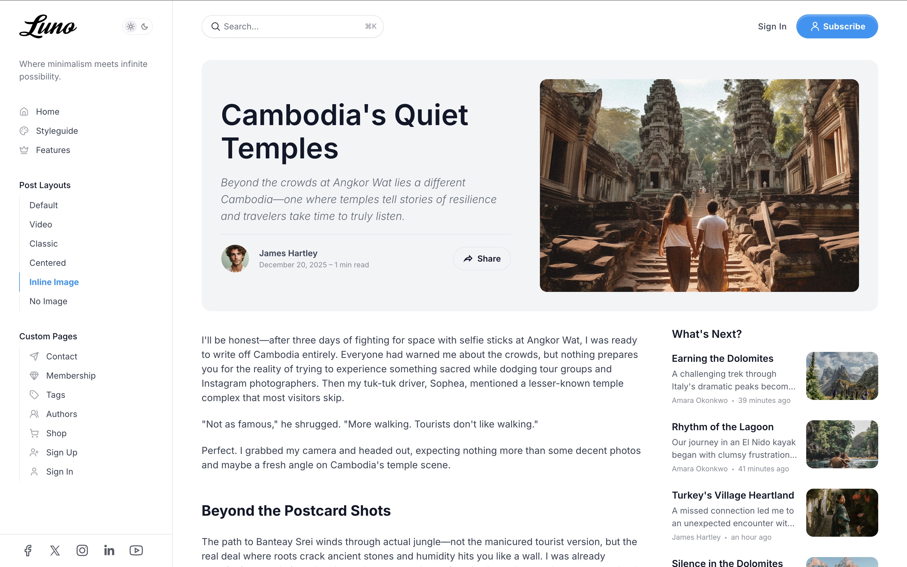 Inline Image Post Layout