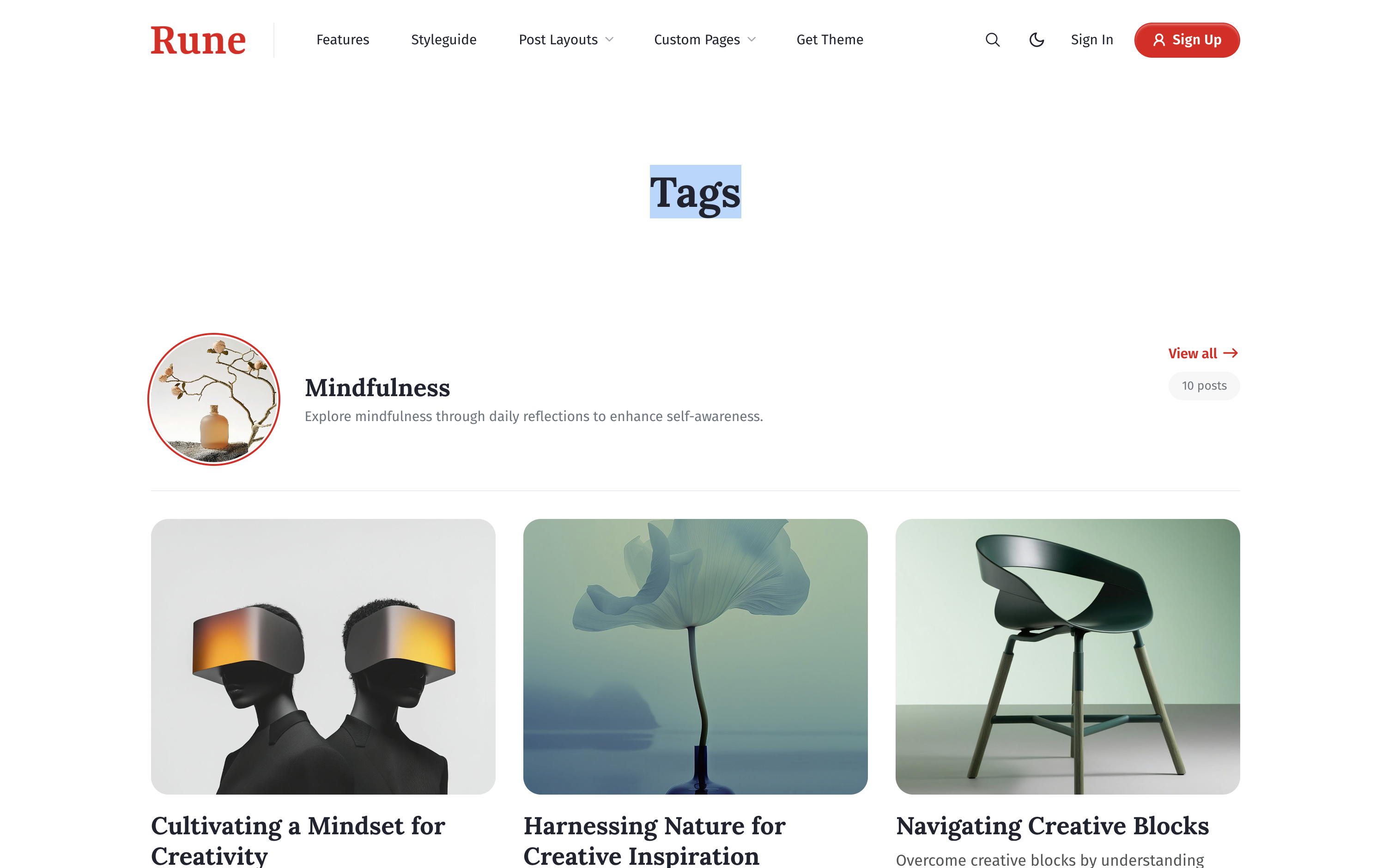 Tags Page