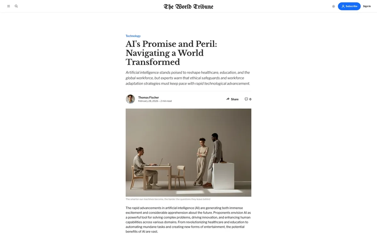 Tribune Default post template with the feature image below the title