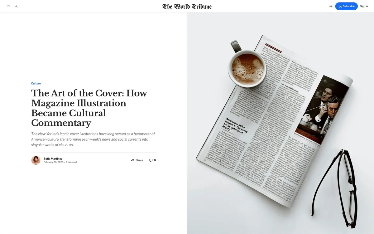 Tribune Inline Image post template with the image and title side by side