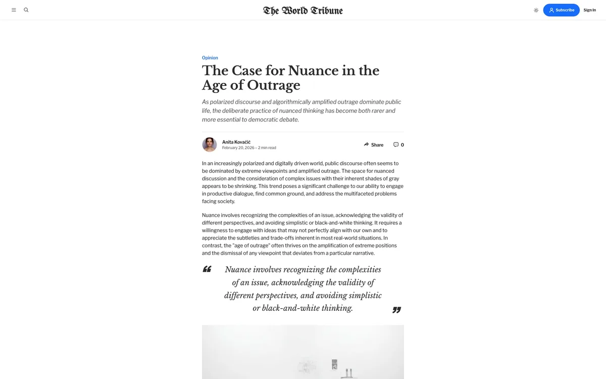 Tribune No Image post template with a clean text-only header